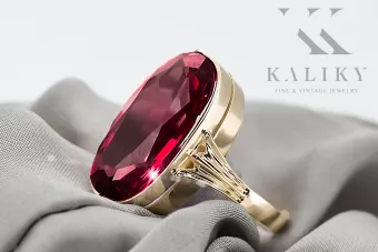 Каблучка Вінтаж прикраси Рубін 14K Жовте золото vrc113y